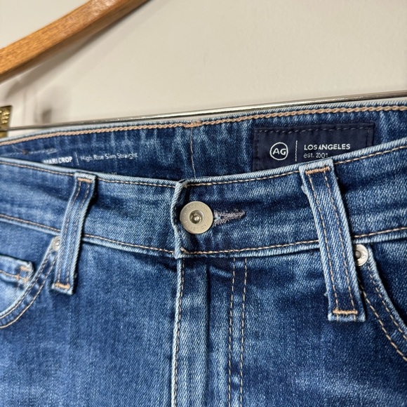 Adriano Goldschmied Mari Crop High Rise Slim Straight Distressed Wash Jeans 26 R - Picture 3 of 12